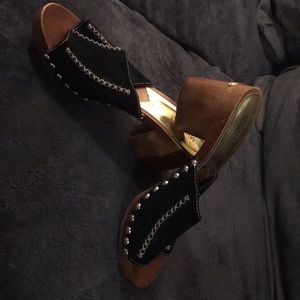 Michael Kors Wooden Black Suede Clog - Sz 9